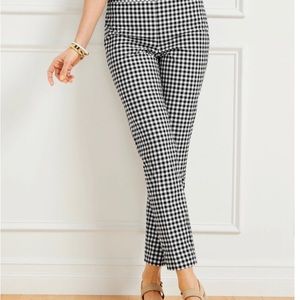 Talbots Women’s Black White Gingham Check Chatham Pant size 16